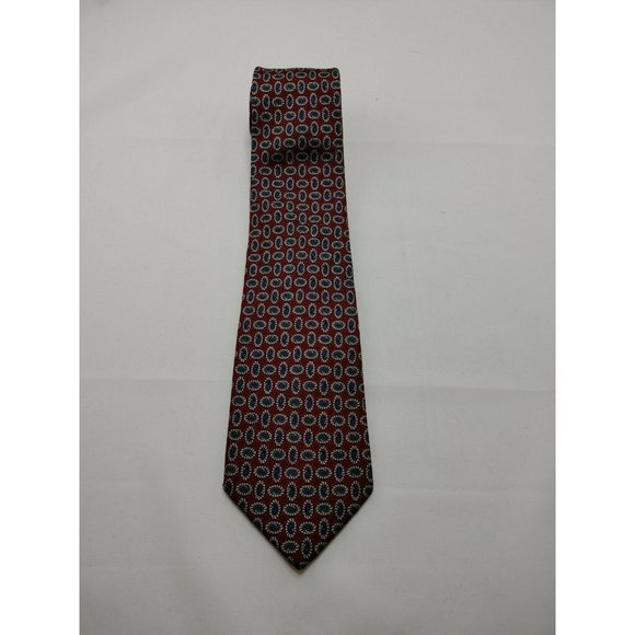 Claybrooke Blue Red Gray Paisley Men's Silk Neck Tie 57"‎ Long x 4" Wide - Picture 1 of 3
